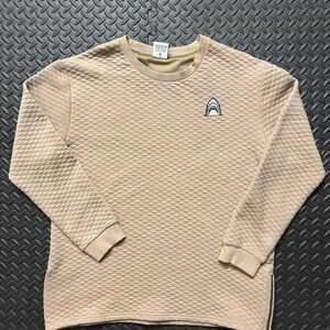 Beige Quilted Men's Sweater